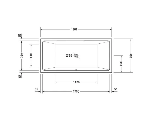 Акриловая ванна 190x90 см Duravit Vero Air 700414000000000