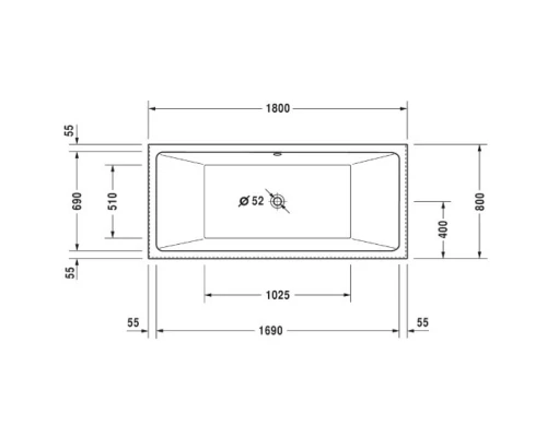 Акриловая ванна 180x80 см Duravit Vero Air 700417000000000