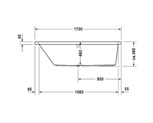 Акриловая ванна 170x70 см L Duravit Vero 700131000000000