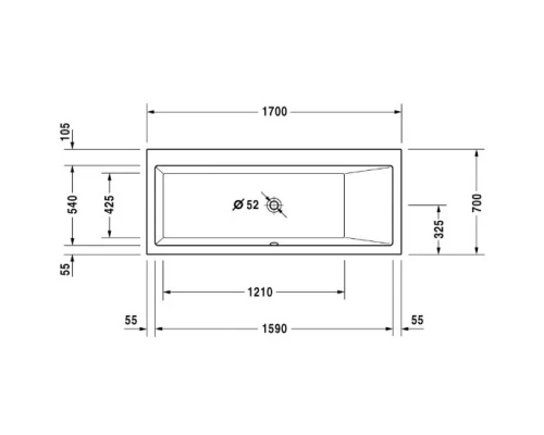 Акриловая ванна 170x70 см R Duravit Vero 700132000000000