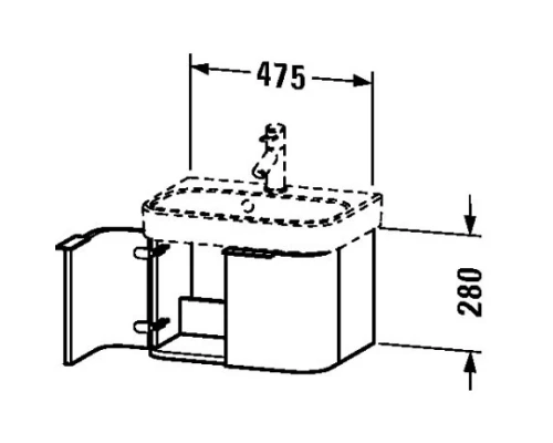 Тумба белый глянец 47,5 см Duravit Happy D.2 H2626802222