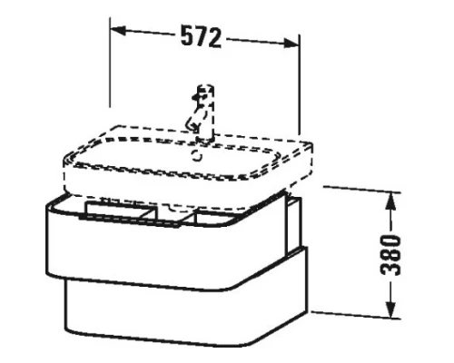 Тумба белый глянец 57,2 см Duravit Happy D.2 H2636302222