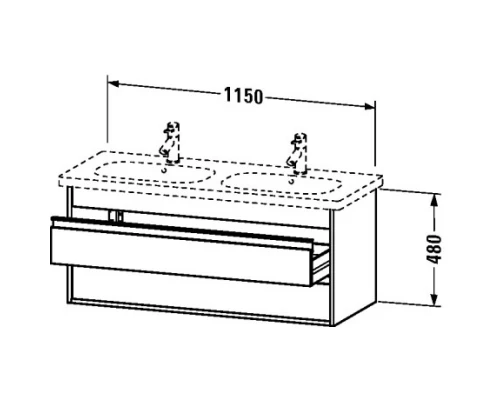 Тумба тауп матовый 115 см Duravit Ketho KT664909191