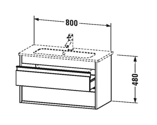 Тумба белый глянец 80 см Duravit Ketho KT645302222