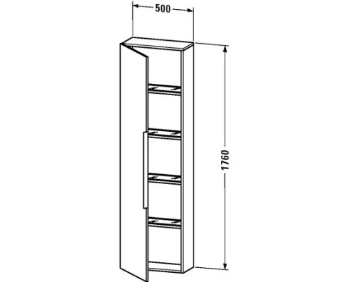 Пенал подвесной американский орех L Duravit Happy D.2 H29252L1313