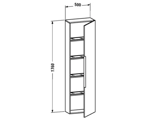 Пенал подвесной кашемировый дуб R Duravit Happy D.2 H29252R1111