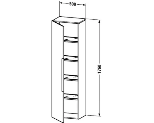 Пенал подвесной лен L Duravit Happy D.2 H29253L7575