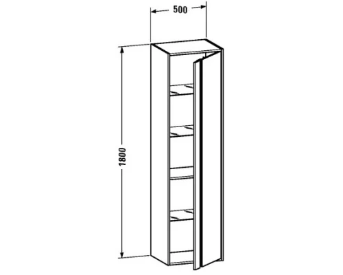 Пенал подвесной темный орех R Duravit Ketho KT1265R2121