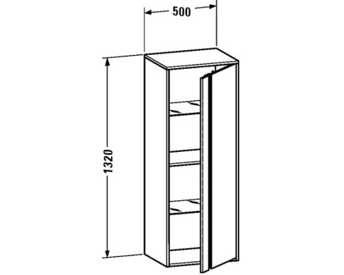 Пенал подвесной базальт матовый R Duravit Ketho KT1267R4343
