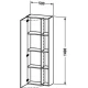 Пенал подвесной бетонно-серый матовый L Duravit DuraStyle DS1238L0707