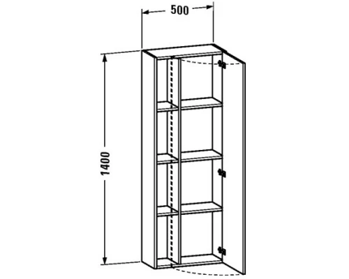 Пенал подвесной лен R Duravit DuraStyle DS1238R7575
