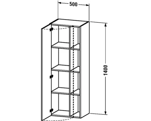 Пенал подвесной тауп матовый L Duravit DuraStyle DS1239L9191