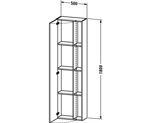 Пенал подвесной графит матовый L Duravit DuraStyle DS1248L4949