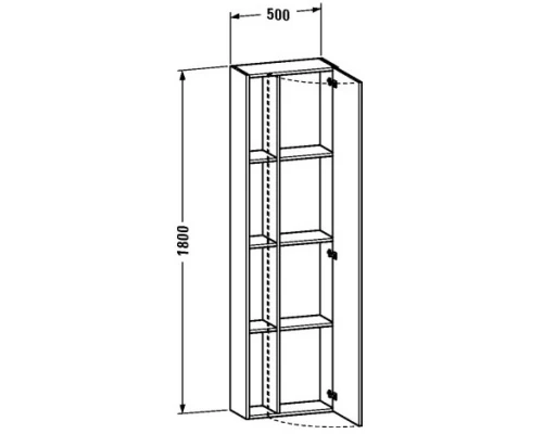 Пенал подвесной бетонно-серый матовый R Duravit DuraStyle DS1248R0707