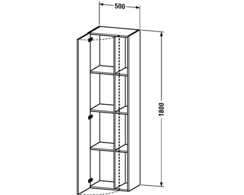 Пенал подвесной орех L Duravit DuraStyle DS1249L7979