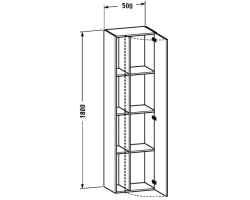 Пенал подвесной бетонно-серый матовый R Duravit DuraStyle DS1249R0707