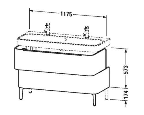 Тумба кашемировый дуб 117,5 см Duravit Happy D.2 H2637501111