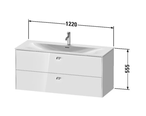 Тумба графит матовый 122 см Duravit Brioso BR431404949