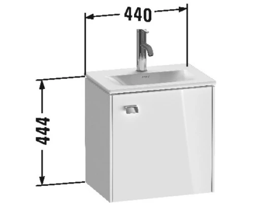 Тумба бетонно-серый матовый 44 см Duravit Brioso BR4208R0707