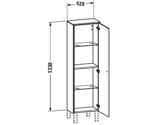 Пенал подвесной белый матовый R Duravit Brioso BR1300R1018