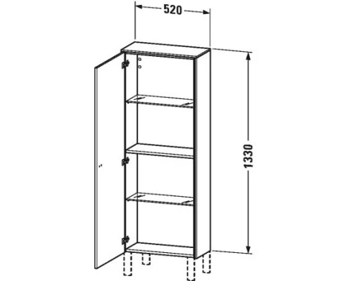 Пенал подвесной тауп матовый L Duravit Brioso BR1301L9191