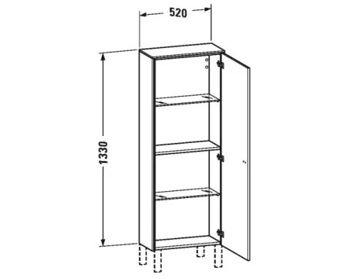 Пенал подвесной базальт матовый R Duravit Brioso BR1301R1043