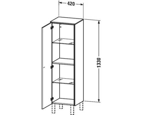 Пенал подвесной белый глянец L Duravit Brioso BR1310L2222