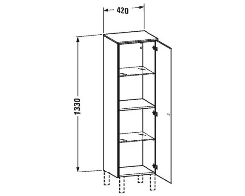 Пенал подвесной черный дуб R Duravit Brioso BR1310R1016
