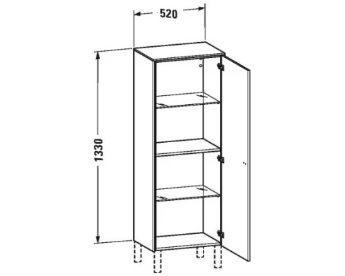 Пенал подвесной белый матовый R Duravit Brioso BR1311R1818
