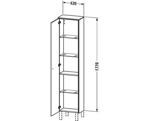 Пенал подвесной темный орех L Duravit Brioso BR1320L1021