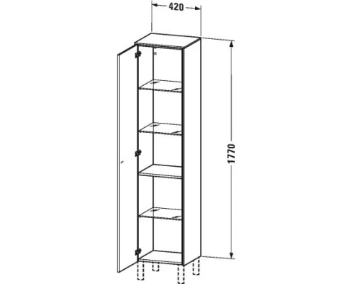 Пенал подвесной базальт матовый L Duravit Brioso BR1330L1043