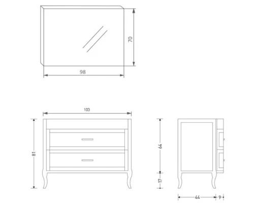 Тумба орех 103 см Eban Rachele FBSRC105Nnoce*2