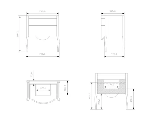 Тумба состаренный белый 74,3 см Eban Sonia FBSSN070BBIDECAPE*2/4