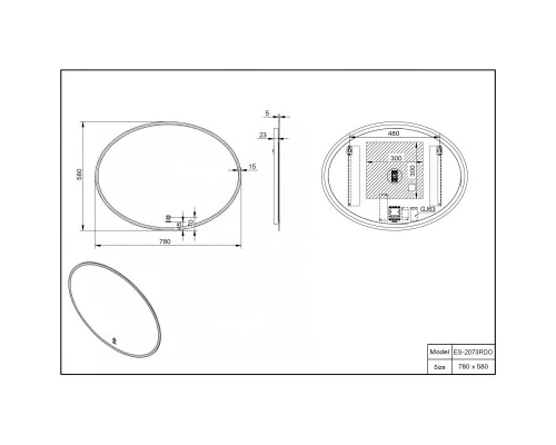 Зеркало 78x58 см Esbano ES-2073 RDO