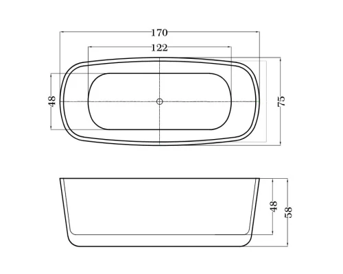 Акриловая ванна 170x80 см Esbano Oslo