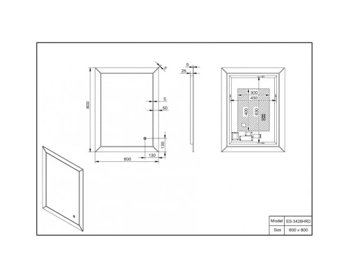 Зеркало 60x80 см Esbano ES-3428 HRD
