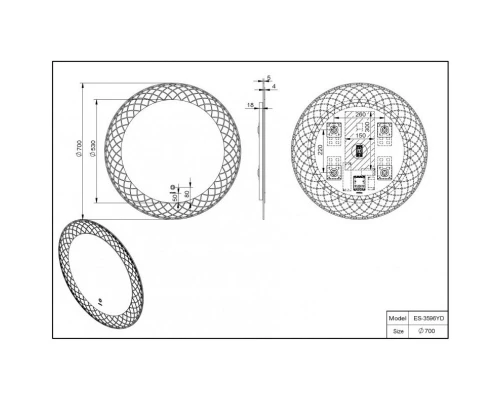 Зеркало 70x70 см Esbano ES-3596 YD