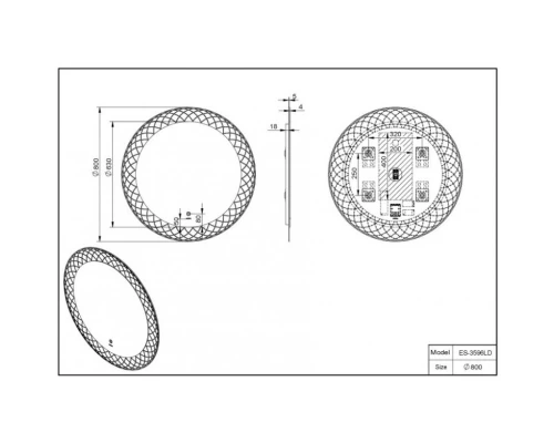 Зеркало 80x80 см Esbano ES-3596 LD