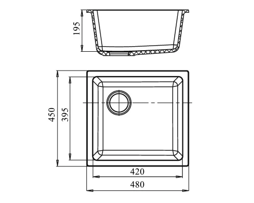 Кухонная мойка Ewigstein иней 4540