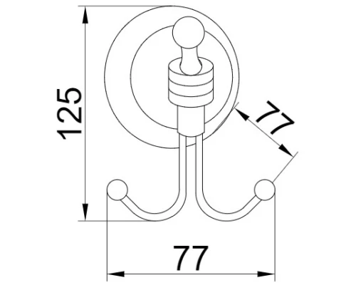 Крючок двойной Boheme Hermitage 10355