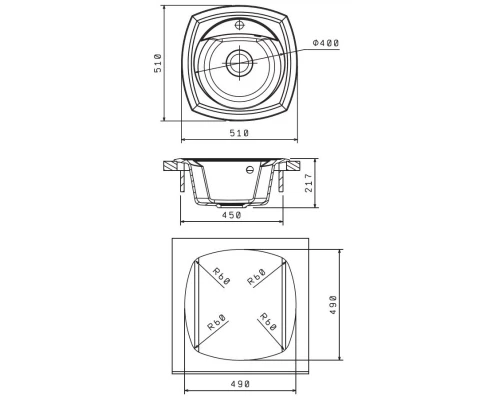 Кухонная мойка Florentina Korsika черный 20.105.B0510.102