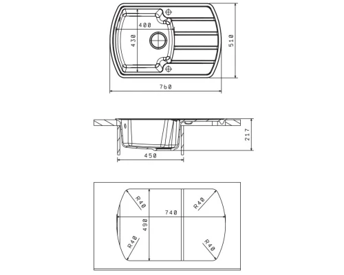 Кухонная мойка Florentina Nire грей 20.195.B0760.305