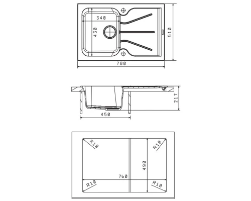 Кухонная мойка Florentina Gattinara жасмин 20.255.B0780.201