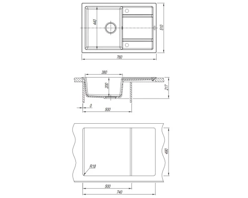 Кухонная мойка Florentina Lipsi капучино 20.160.D0760.306