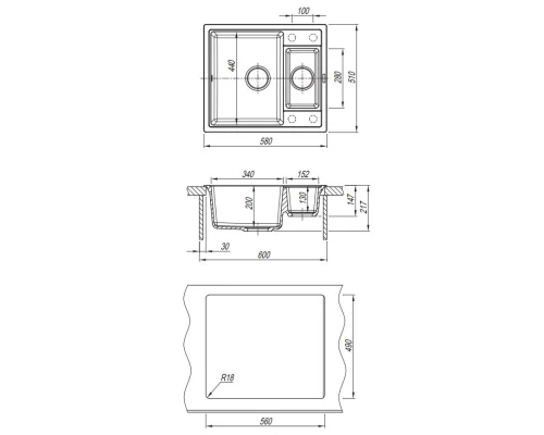 Кухонная мойка Florentina Lipsi капучино 20.210.D0580.306