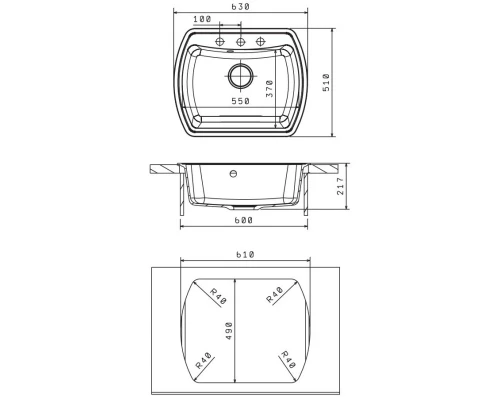 Кухонная мойка Florentina Nire жасмин 20.215.D0630.201