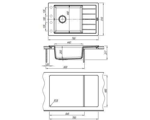 Кухонная мойка Florentina Lipsi капучино 20.275.D0780.306