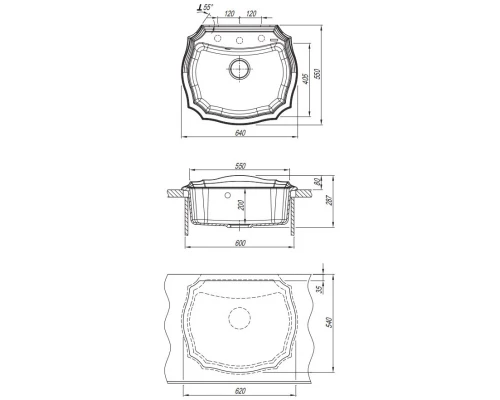 Кухонная мойка Florentina Emiliya капучино 20.355.D0640.306