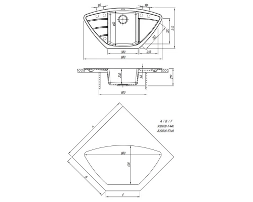 Кухонная мойка Florentina Lipsi жасмин 20.180.D0980.201