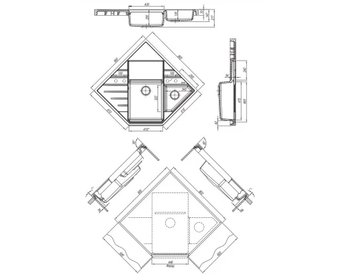 Кухонная мойка Florentina Bombay черный 20.375.J0900.102
